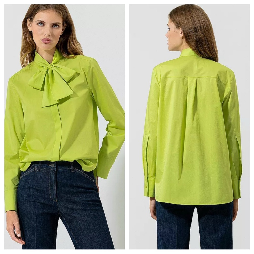 LUISA CERANO Gabardine shirt blouse, lime